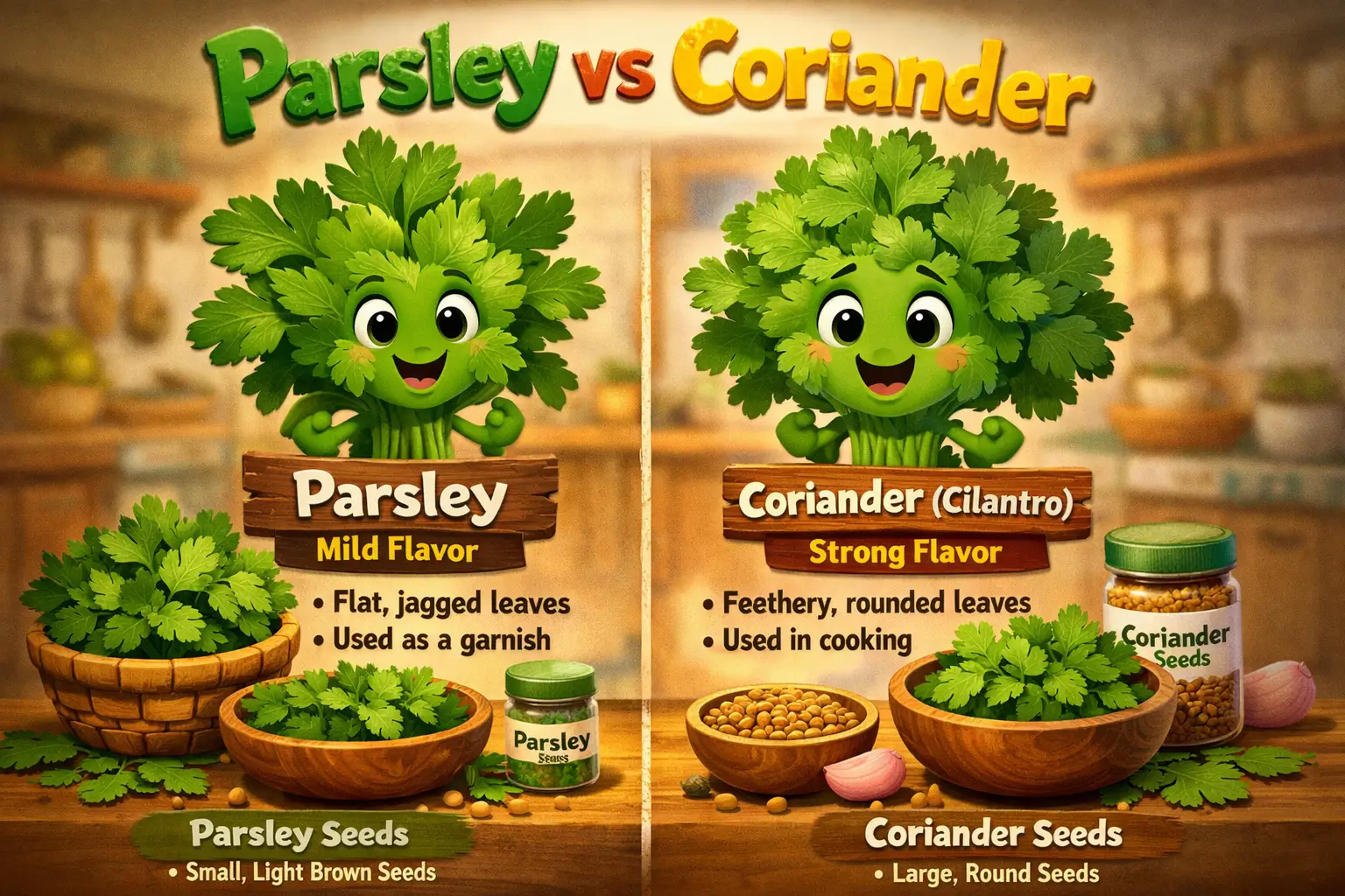 parsley vs coriander