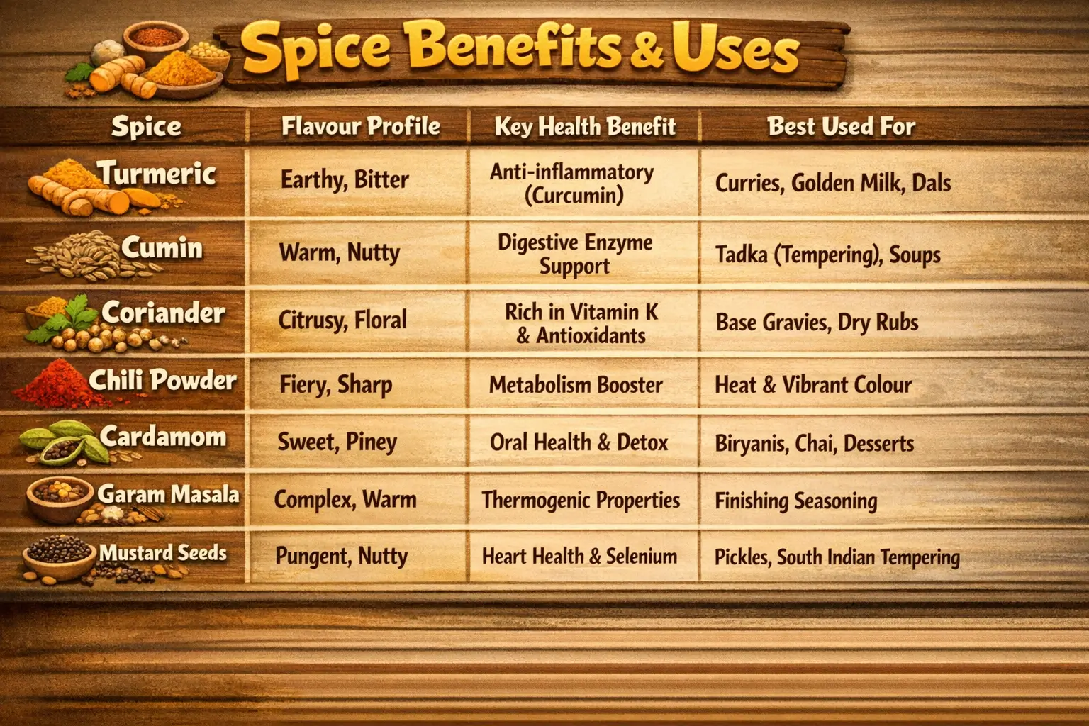spices used in Indian cooking